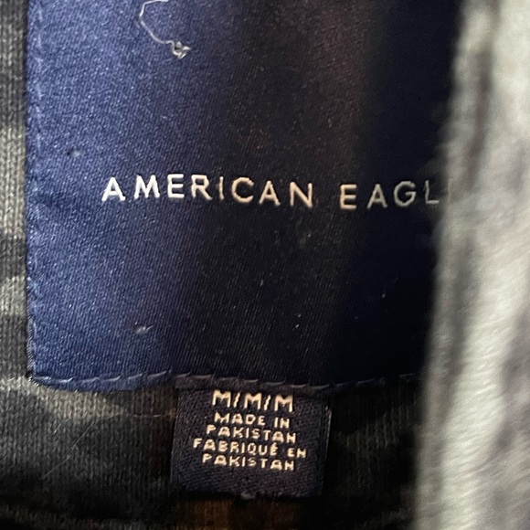 🥑5/$25 American Eagle leopard 1/4 zip spell-out pullover M - Picture 4 of 6